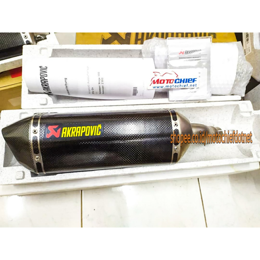 Knalpot Akrapovic Ninja 250 Fi Z250 Fi Slip On Carbon 100% Original Slovenia