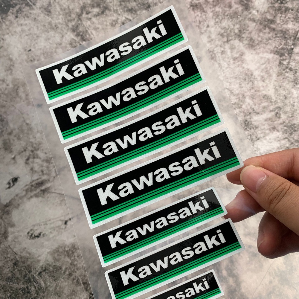 Kawasaki Motor Stiker Reflektif Logo Stiker Helm Dekorasi Stiker