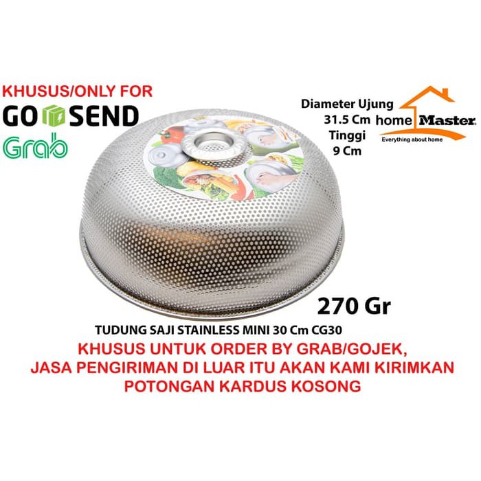 [GOJEK/GRAB]HomeMaster Tudung Saji Stainless Mini 30 Cm CG30