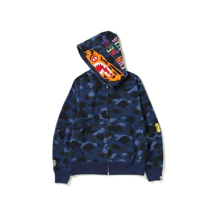 Bape Color Camo Tiger Full Zip Hoodie - 100% Original A Bathing Ape - L