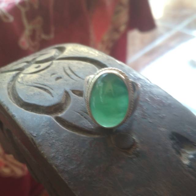 Bacan doko  super kristal Ring perak campur emas putih.. 10 gram