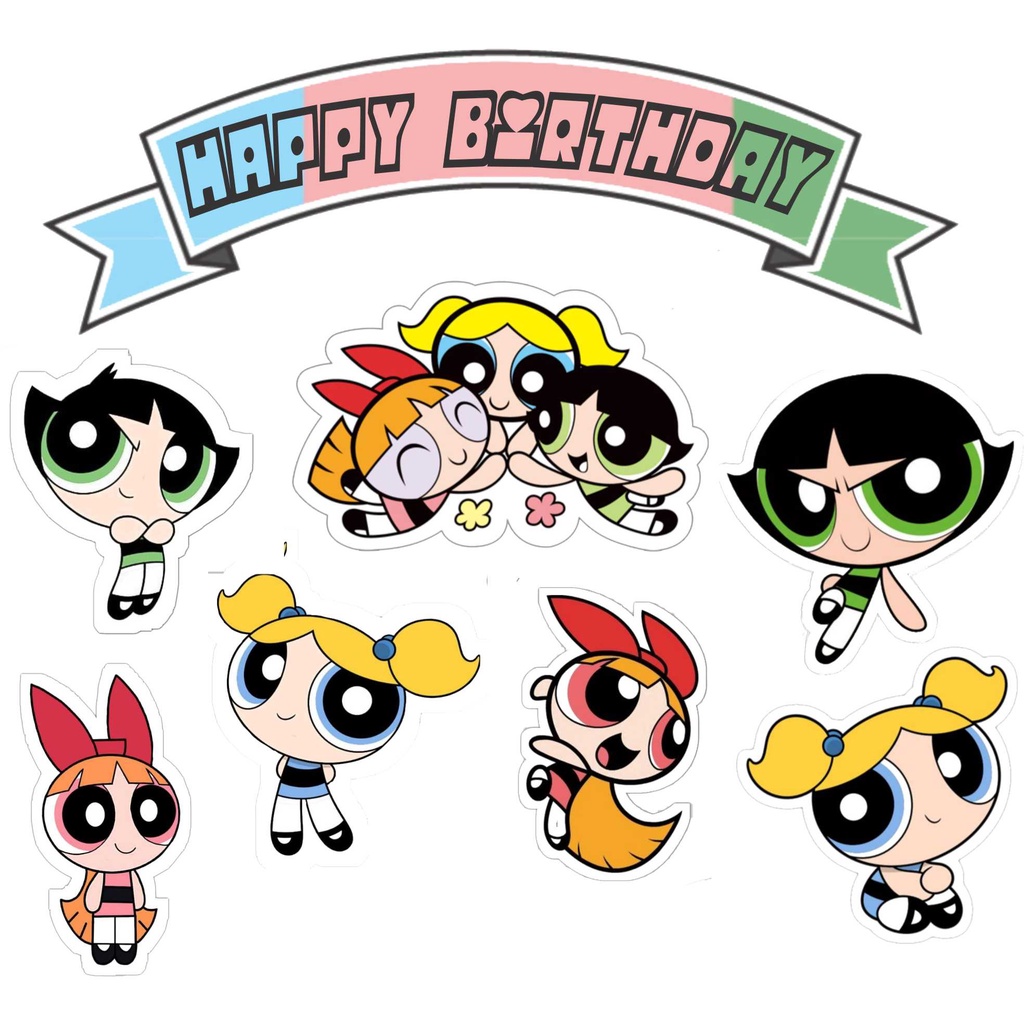 

TOPPER CAKE CUSTOM TOPPER ULANG TAHUN / HIASAN KUE POWERPUFF GIRLS