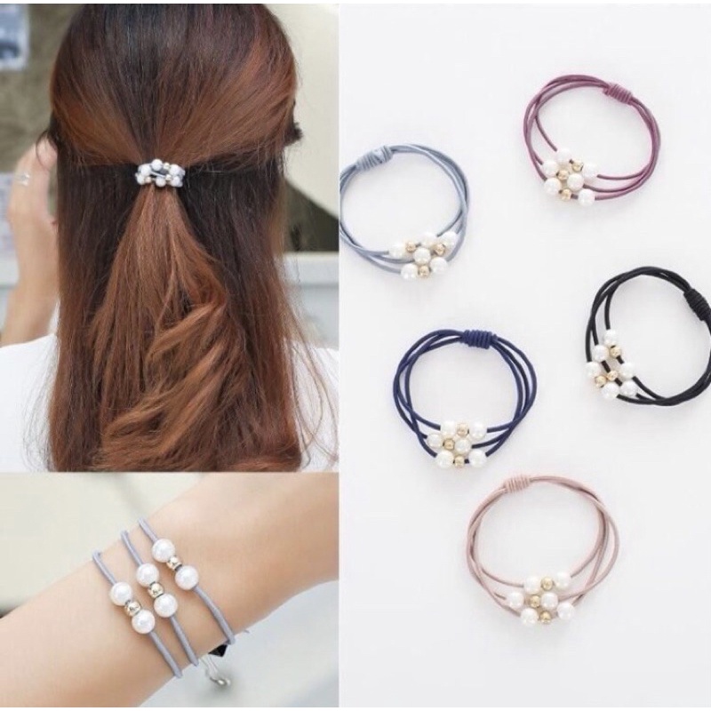 Karet Ikat Rambut Mutiara Pearl Lucu iket Karet Gelang Aksesoris Rambut Korea