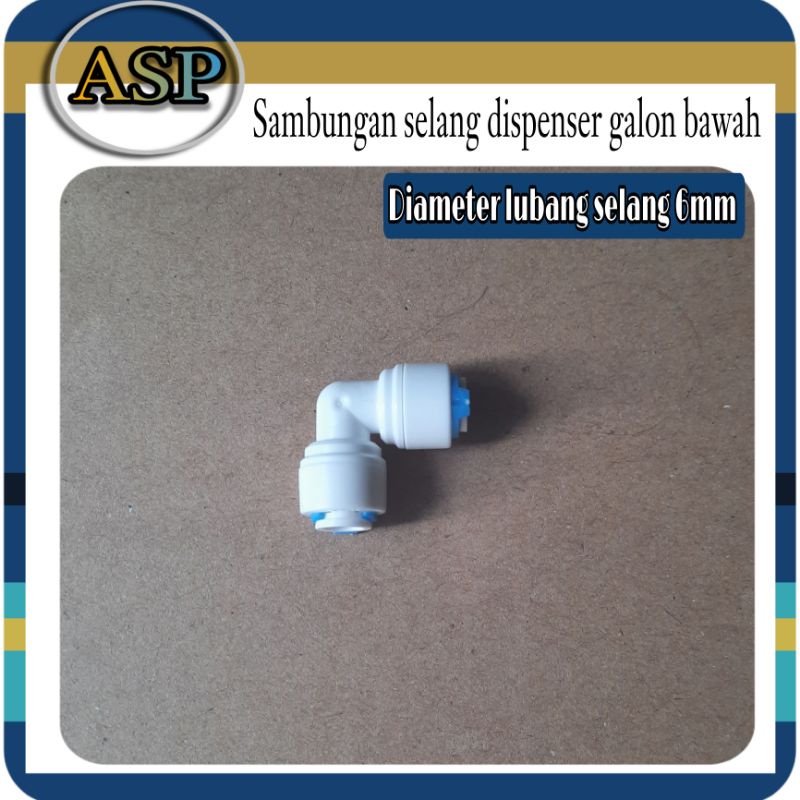 Sambungan selang elbow dispenser galon bawah