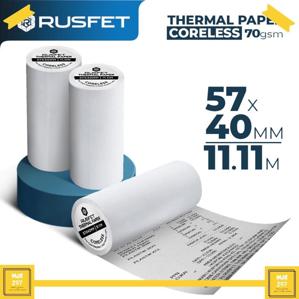 

KERTAS THERMAL KASIR STRUK TERMAL EDC PAPER ROLL 57 x 40MM