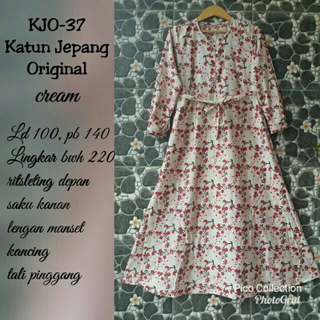 Gamis Katun Jepang Original / Gamis syar'i katun jepang original / gamis katun jepang ori TOKAI