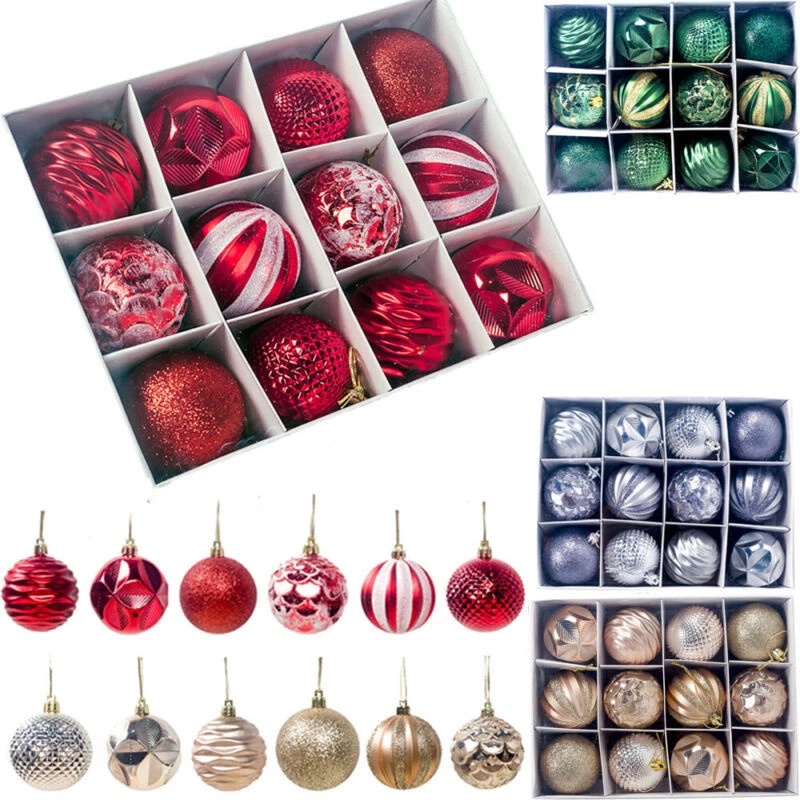 [Christmas Products] 12Pcs /Set Christmas Tree Decorations Balls Bauble