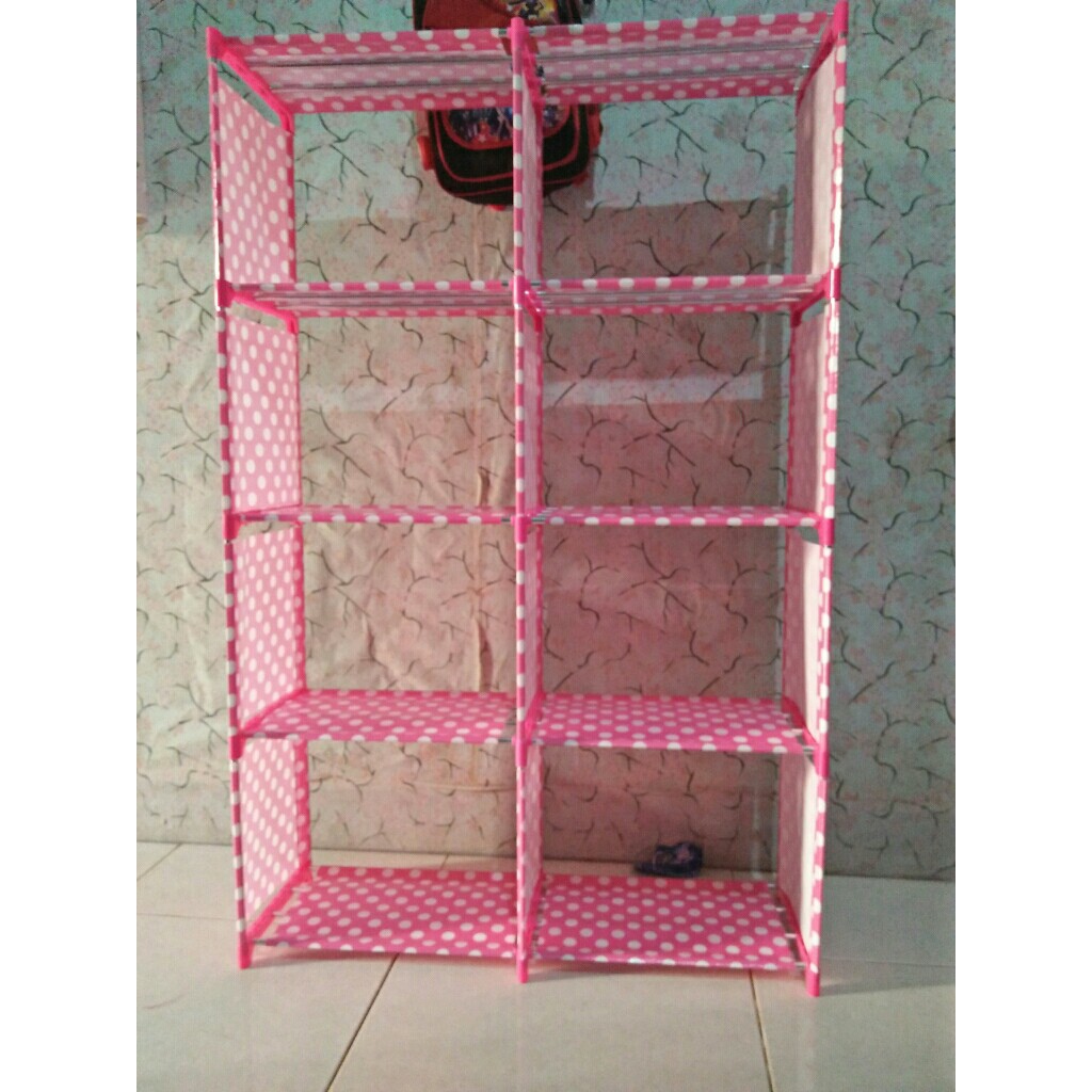 SHENAR RAK BUKU PORTABLE /RAK BUKU BONGKAR PASANG/RAK BUKU / RAK SERBAGUNA / RAK TAS ( RAK BUKU 2X5)