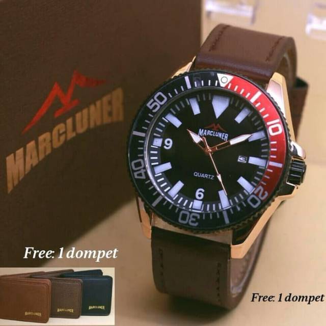 Jam Tangan Pria Marcluner Original Bonus Dompet Kulit