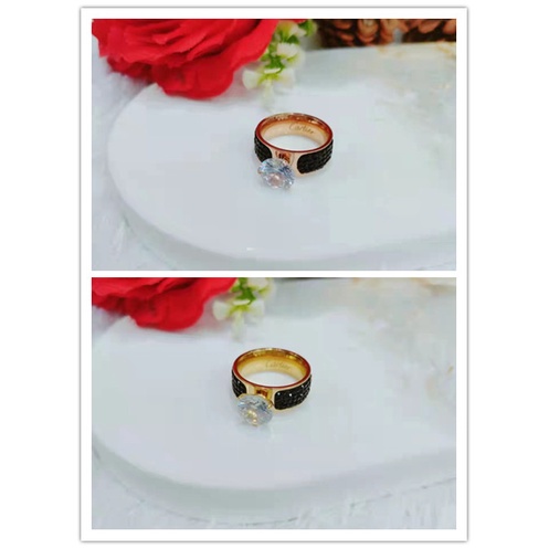 Cincin Titanium Mata Hitam Perhiasan Fashion 1239,1240