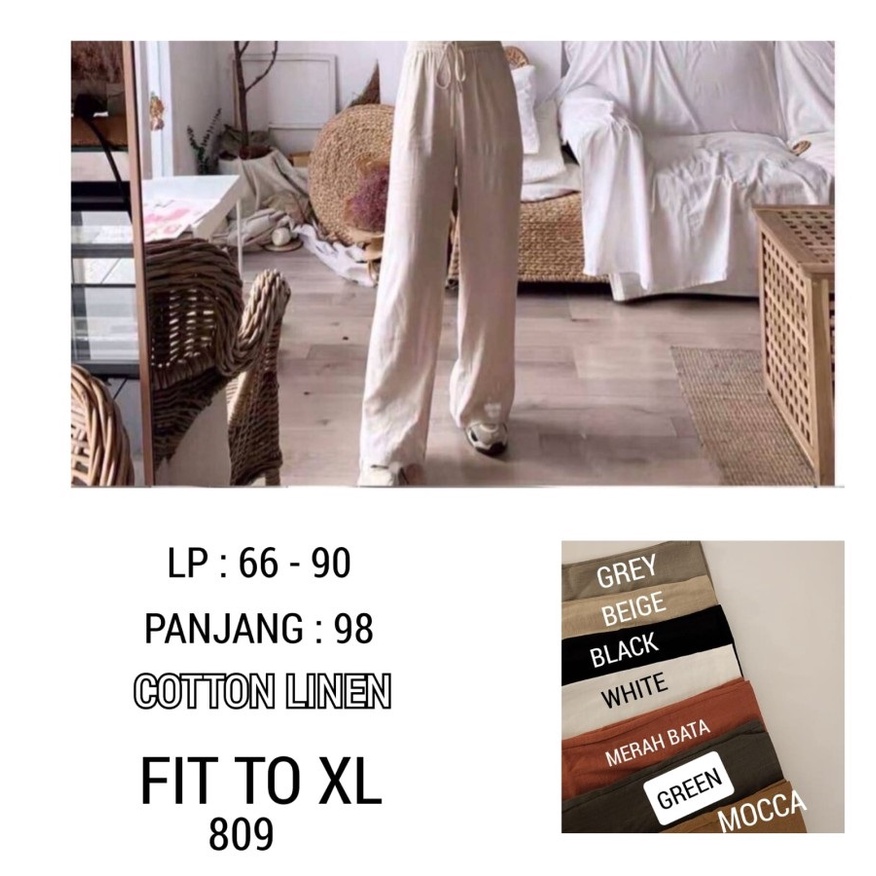 Celana Kulot Linen Highwaist Celana Panjang Kulot Linen Wanita IMPORT