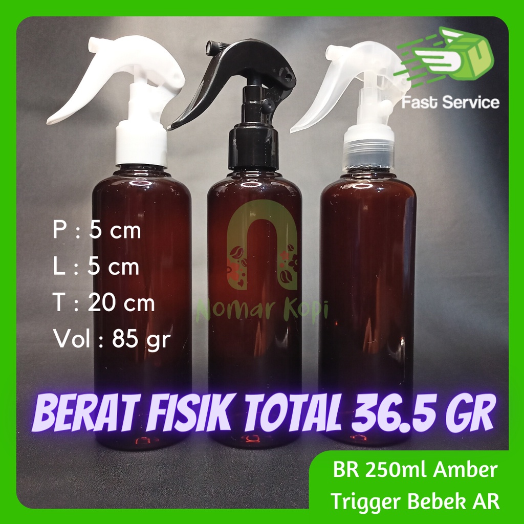 BOTOL 250ml BR AMBER BURUNG PET TEBAL PET TEBAL HANDSANITIZER PARFUME KOSMETIK