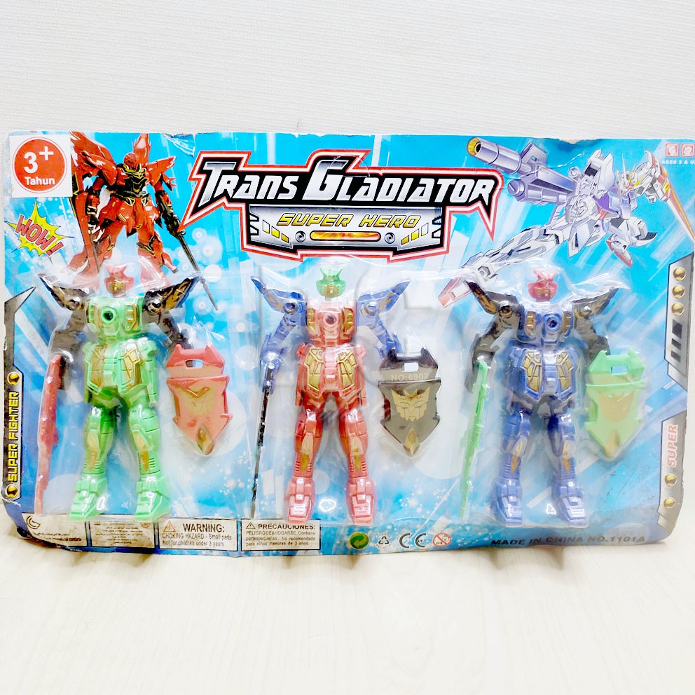 Trans Gladiator Super Hero 1101A Mainan Robot Tempur