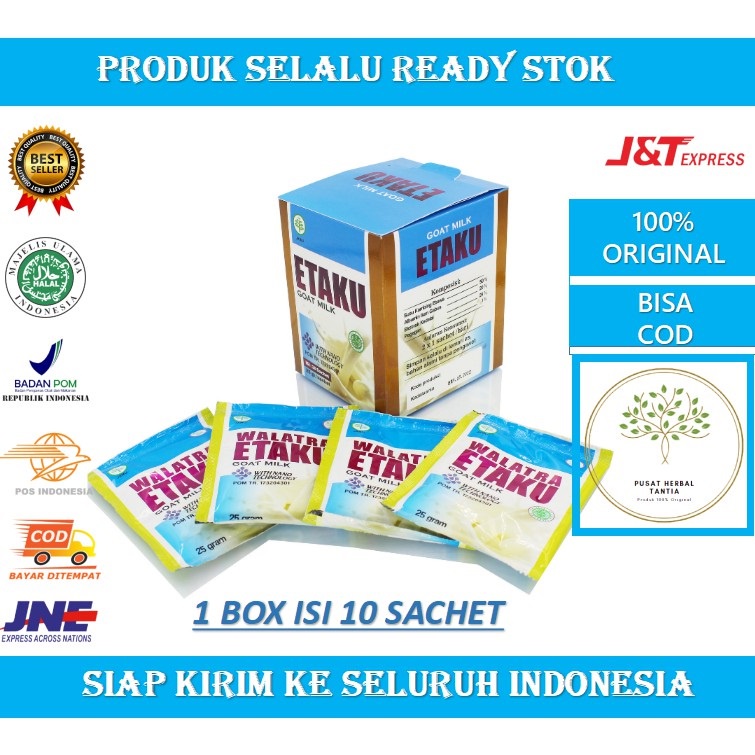 Etaku Susu Kambing Murni Goat Milk ASLI Original Isi 10 sachet With Nano Technology Walatra