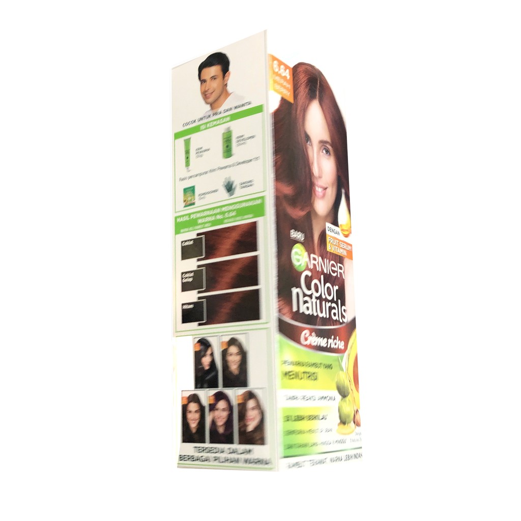 Garnier Color 6.64 Naturals Crime Riche Merah Berry Cat Rambut Merah Beri Hair Color Pewarna