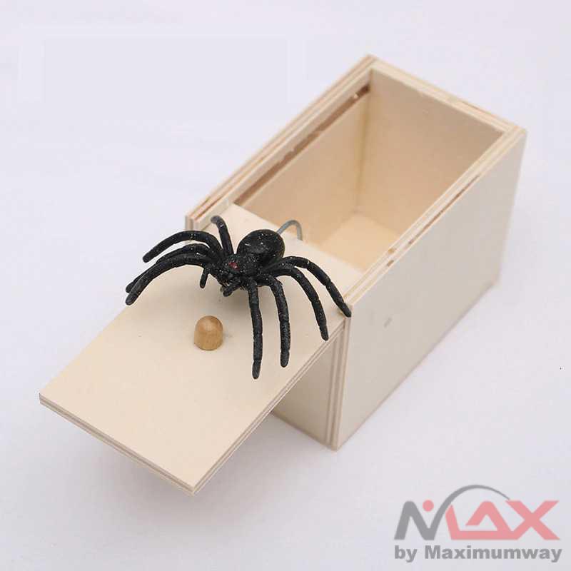 Prank kotak laba laba, cocok untuk hadiah Mantan, Mainan lucu bercanda DZQ Mainan Funny Scare Box Children Toy - QW089 NEW Funny Scare Box Wooden Prank Spider Hidden in Case Great Quality Prank-Wooden Scarebox Interesting Play Trick Joke Toys Gift