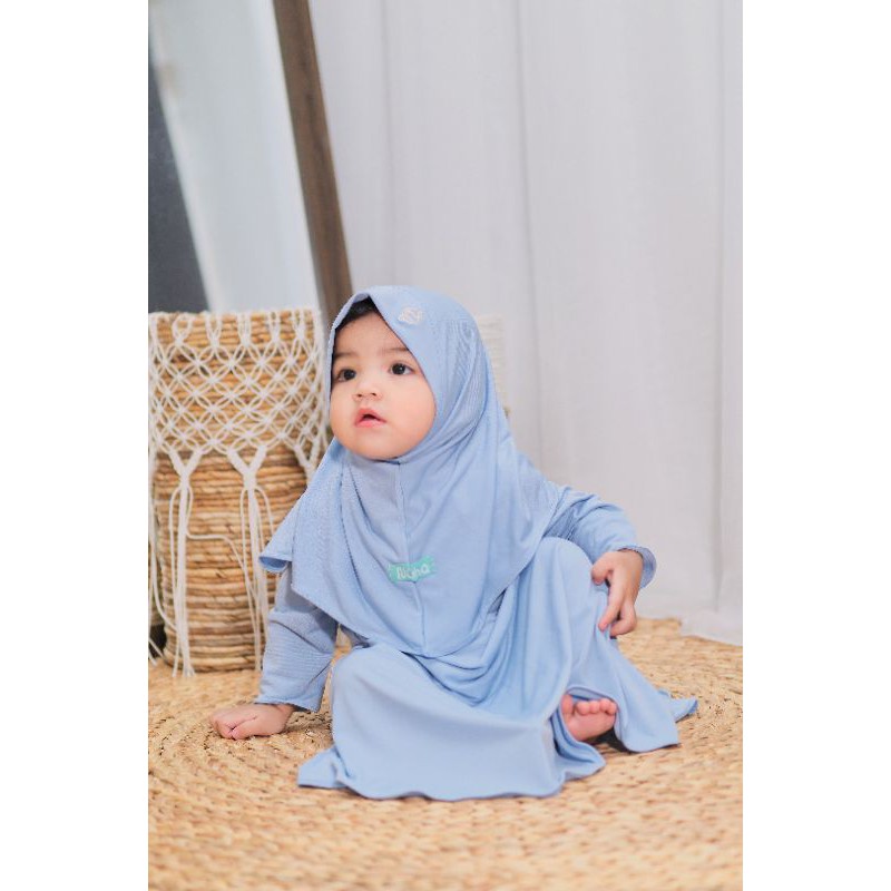 Gamis anak perempuan Baju muslim anak perempuan baju gamis anak perempuan Nuha Baby Blue 2 Tahun