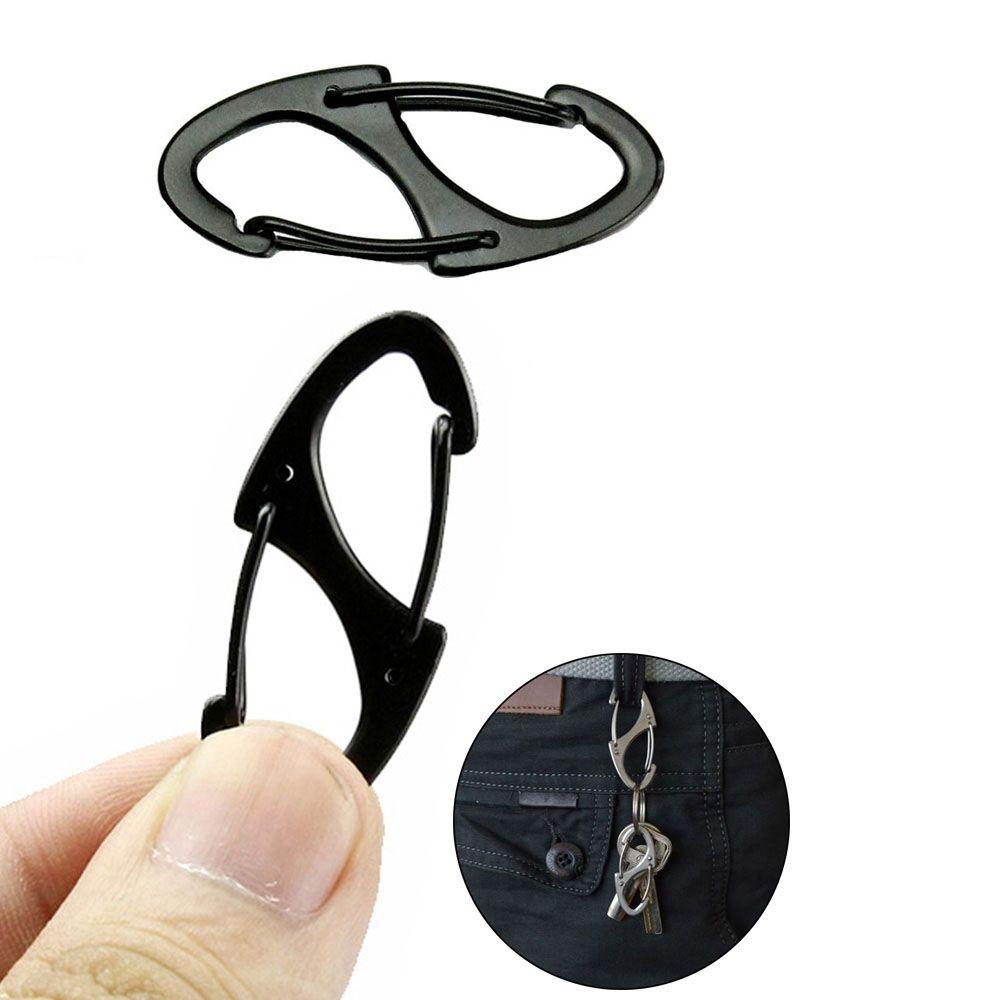 Nanas1per2 /2 /3 /5 /10pcs Carabiner Metal Mini Camping Hiking Outdoor EDC Alat Gantungan Kunci Ring