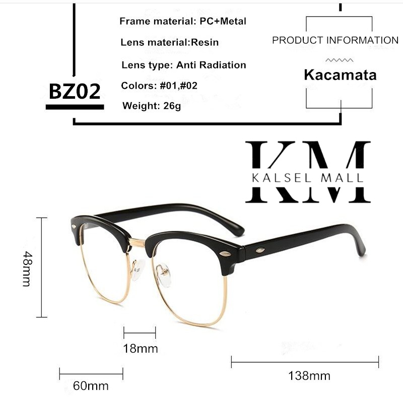 COD Kacamata Frame Anti Radiasi Metal Gaya Retro Model Baru Hp Laptop Komputer Baca Untuk Pria / Wanita Model Artis Kaca Mata Retro Vintage Antiradiasi Keren Oval Bulat Kotak Lonjong Metal Cewek Cowok Banjarbaru Martapura Banjarmasin Kalselmall KCP23