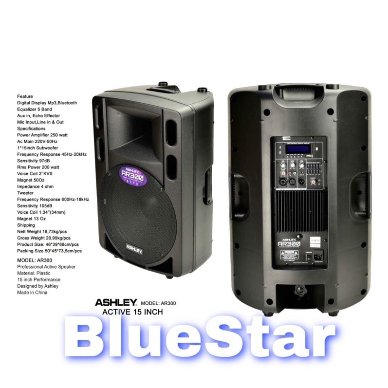 Speaker Aktif Ashley AR 300 Original Active AR300 15 inch Bluetooth