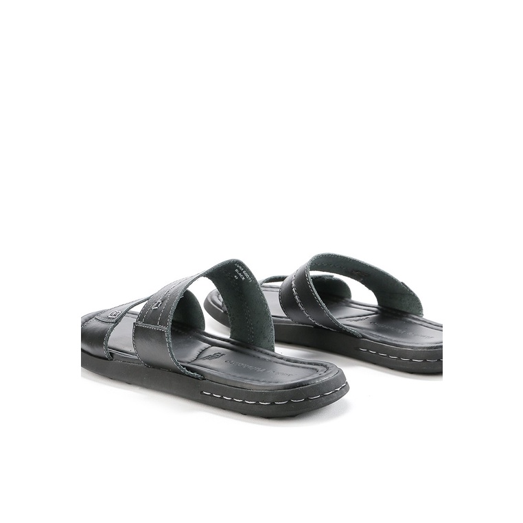 SANDAL SLIDE KULIT ANDRE VALENTINO PRIA ORIGINAL CASUAL HITAM AVM18