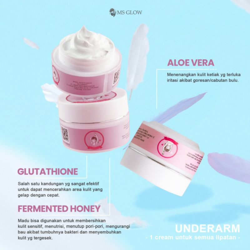 UNDERARM MS GLOW/ KRIM PEMUTIH KETIAK, SELANGKANGAN DAN LIPATAN