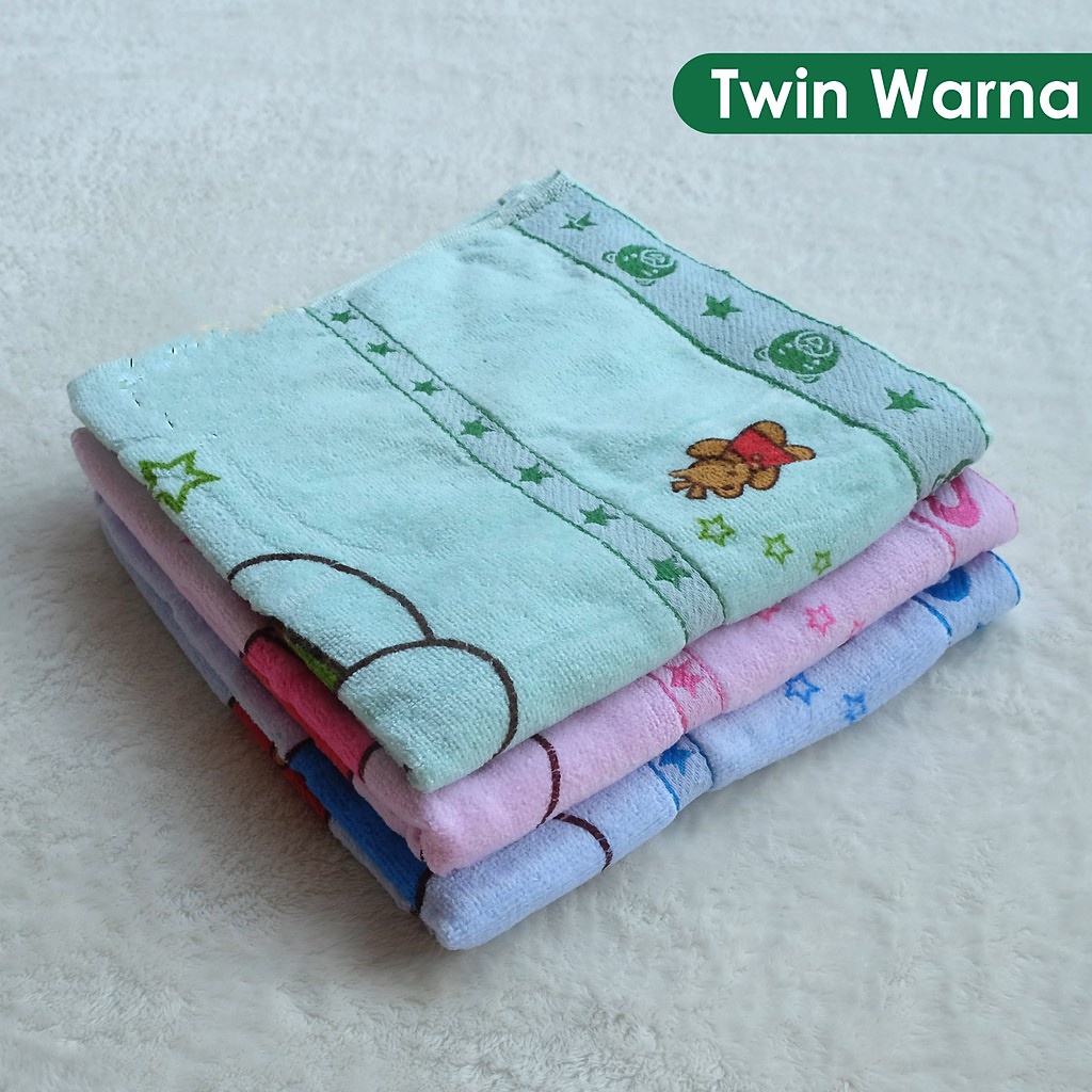 Handuk Bayi TWIN Warna - Handuk Mandi Bayi 100 x 50 cm