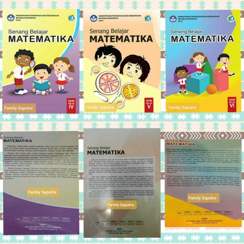 BUKU SENANG BELAJAR MATEMATIKA SD MI KELAS 4 5 6 KEMENDIKBUD 2018 BSE KURIKULUM 2013 YUDHISTIRA