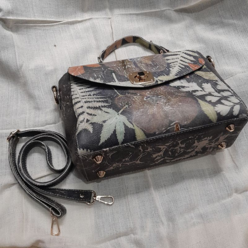 Tas Wanita Kulit Kambing Asli Ecoprint