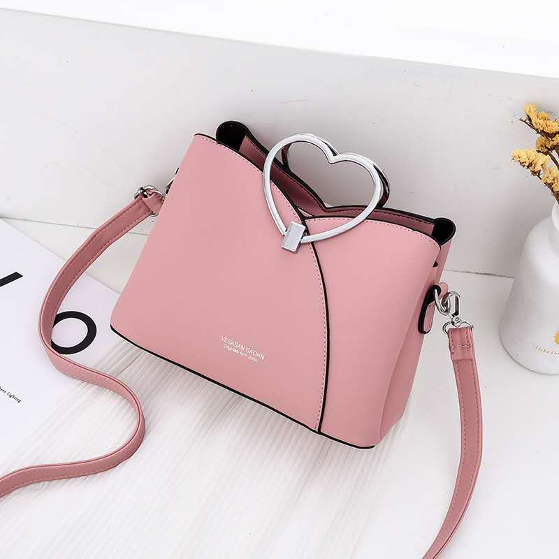 KDDJTF8071-pink Tas Selempang Gagang Love Wanita Cantik Import