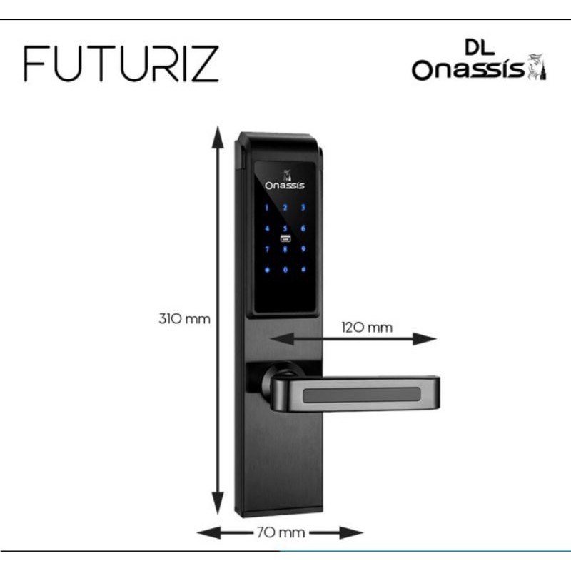 Kunci Pintu Digital ONASSIS FUTURIZ Digital Lock Onassis Futuriz smart lock