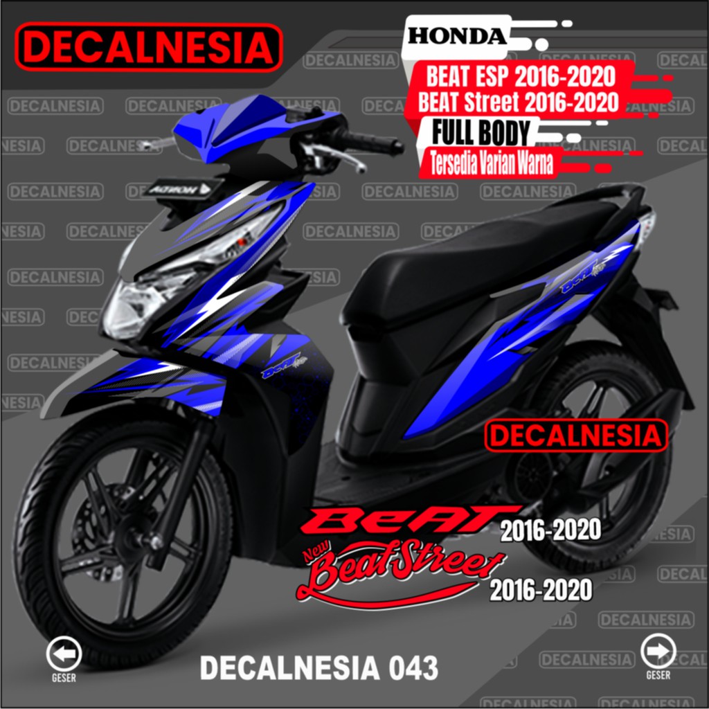 Decal Sticker Honda Beat Street Fullbody Stiker Beat ESP Racing Variasi Dekal 2017 2018 2019 2020