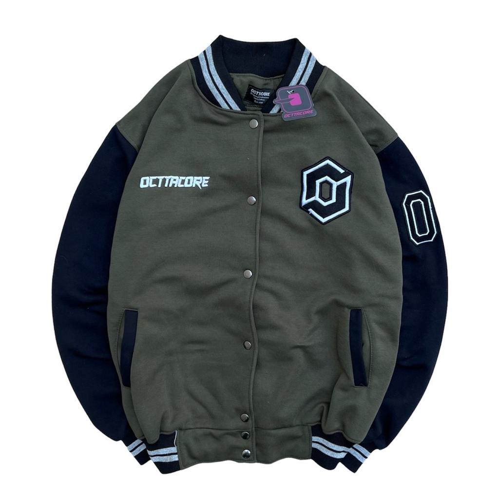 Jacket Varsity Octta Core Outerwear Varsity Jacket Baseball East Team Fleece Black.