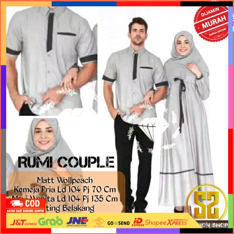 Baju Kaos Pakaian Set Gamis Couple Copel Capel Cople Kapel Kopel Pasangan Keluarga Muslim TERBARU