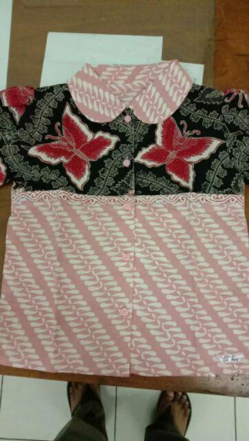 Blouse Batik Anak Perempuan Usia Sd Kelas 1- 3 (size 7 - Ld 38- 39cm)