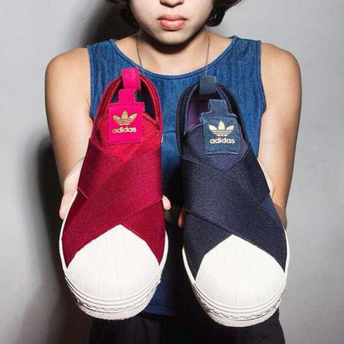 Sepatu Sport Casual Wanita ADIDAS Superstar Slip On Slop Original