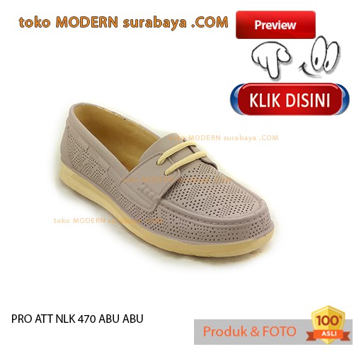 PRO ATT NLK 470 ABU ABU sepatu wanita karet flat slip on murah