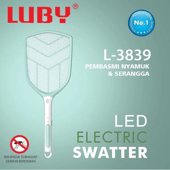 Luby L3839 Raket Nyamuk Top Ampuh Basmi Nyamuk DBD Dengan Desain Jaring Lebih Rapat