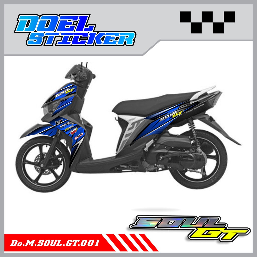 Sticker Striping Yamaha MIO SOUL GT List Variasi Hologram , Crome Doel 001