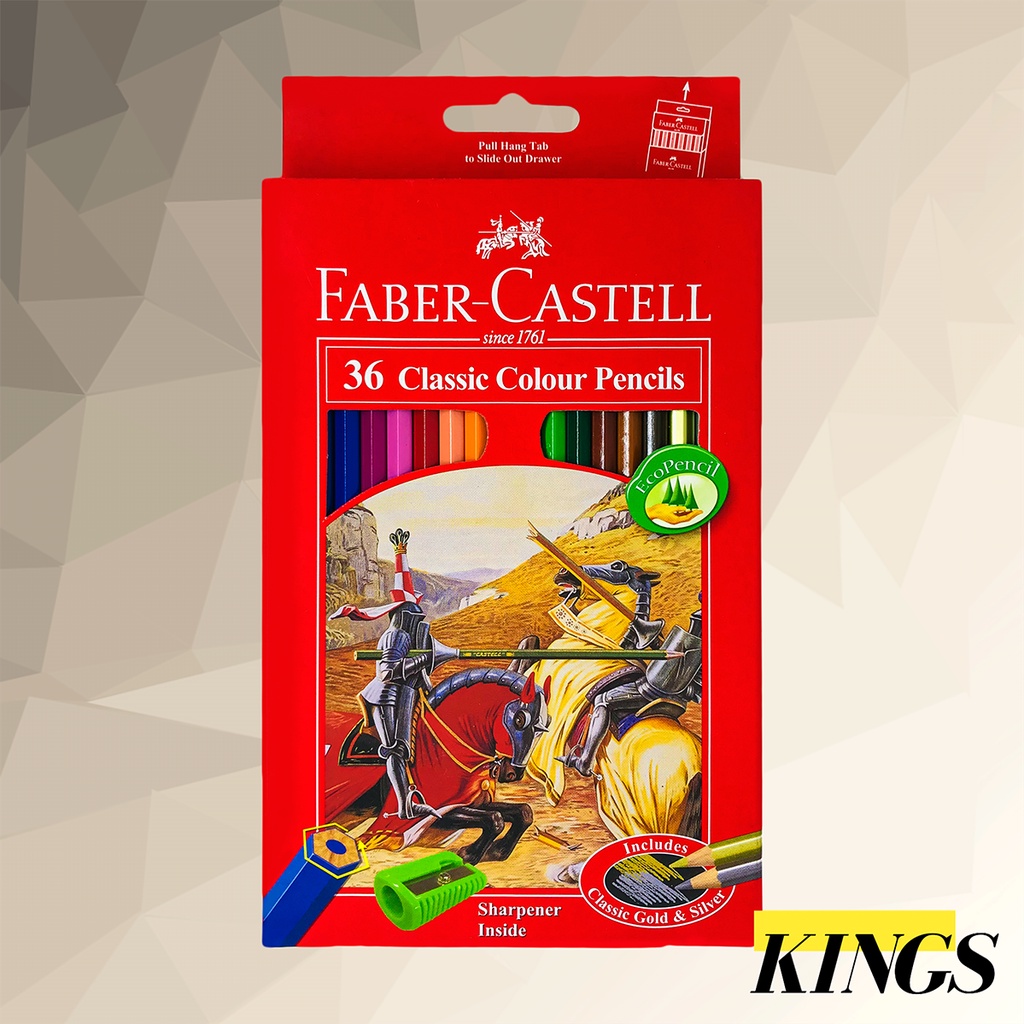 

Faber-Castell Classic Colour Pencils / Pensil Warna 36 Warna Large 115856