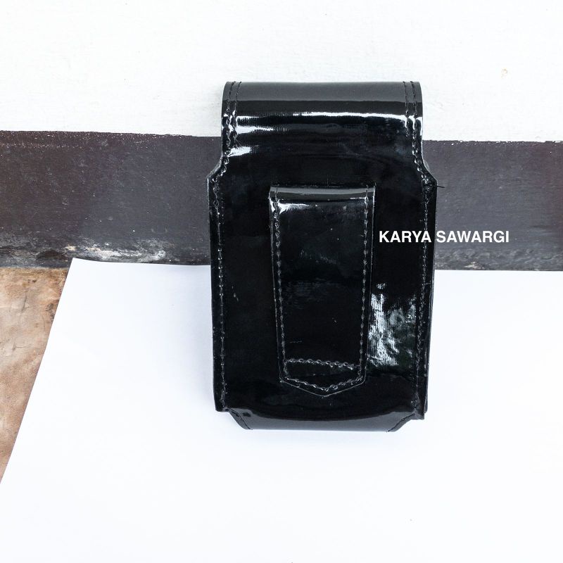 Sarung HP Pinggang Satpam Security kulit Kilap