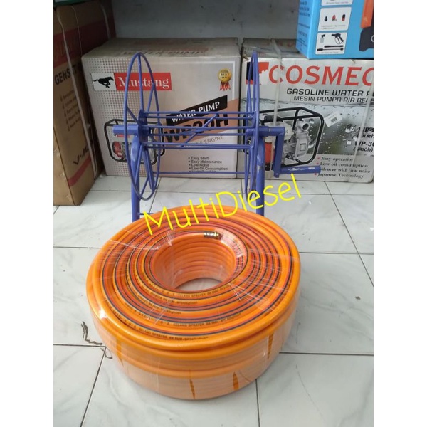 Paket Selang Steam 100m × Alat Gulungan Selang