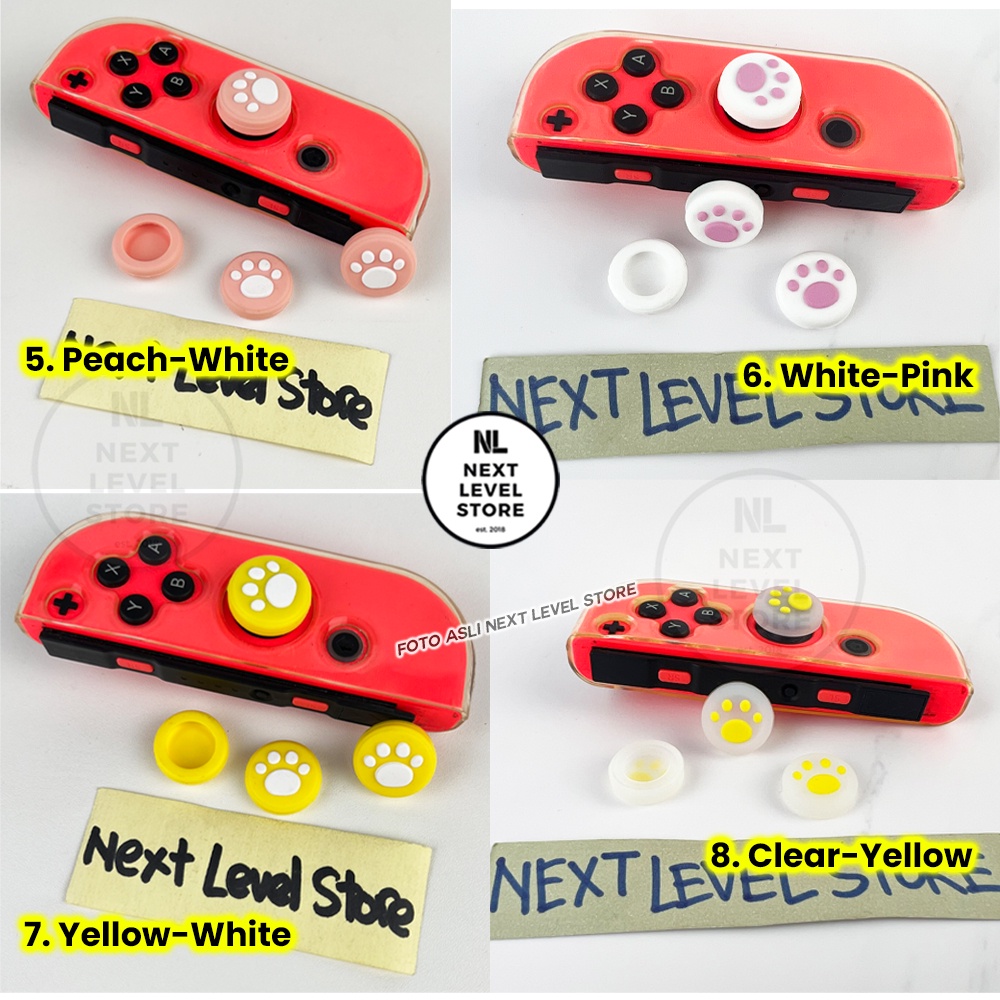 CAT PAW Thumb Grip Cover Analog Silikon Silicone Analog Caps Cap Nintendo Switch 1 pcs - Pilih di VARIASI - Premium Quality