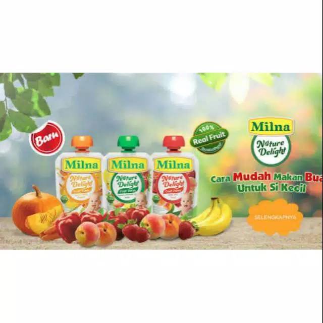 Milna Nature Delight Fruit Puree 80 gr/ Makanan bayi (6M+)