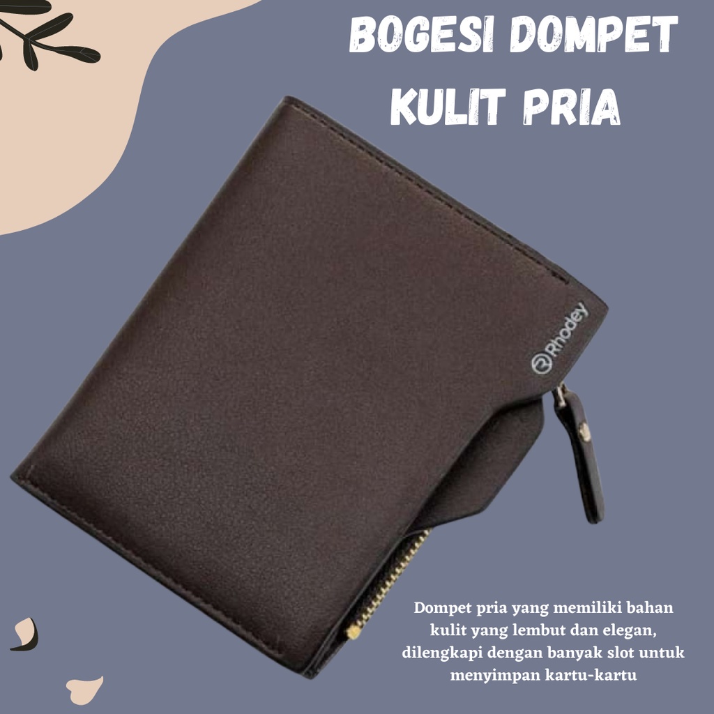 PROMO DISKON!Bogesi Dompet Kulit Pria - Biru