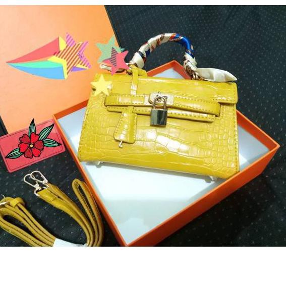 ♂ TAS SLEMPANG MINI HK CROCO WITH BOX IMPORT SUPER BATAM HAND BAG HIGHT QUALITY ☻