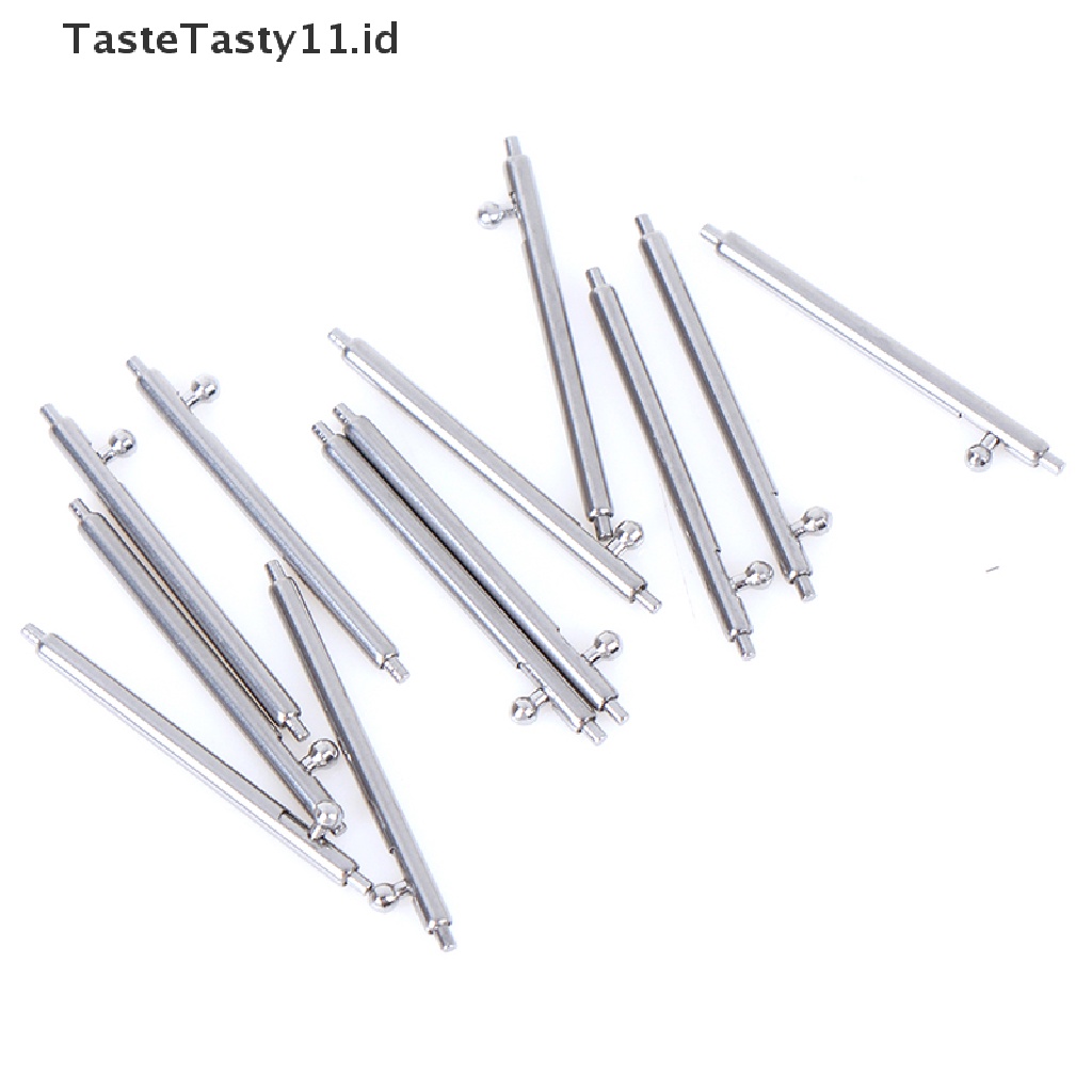 10pcs Pin Bar Strap Jam Tangan Bahan Stainless Steel Ukuran 12-24mm