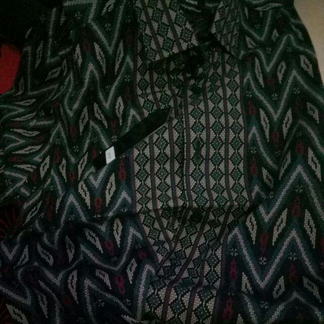 Odza Batik Lengan Panjang Pria Baju Kemeja Pria Modern Batik Katun Solo