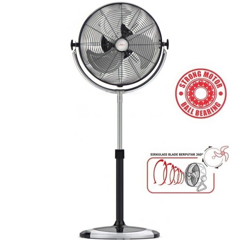 Maspion Kipas Angin Berdiri 16&quot; Besi Stand Fan Industri PW-1603S 1603S