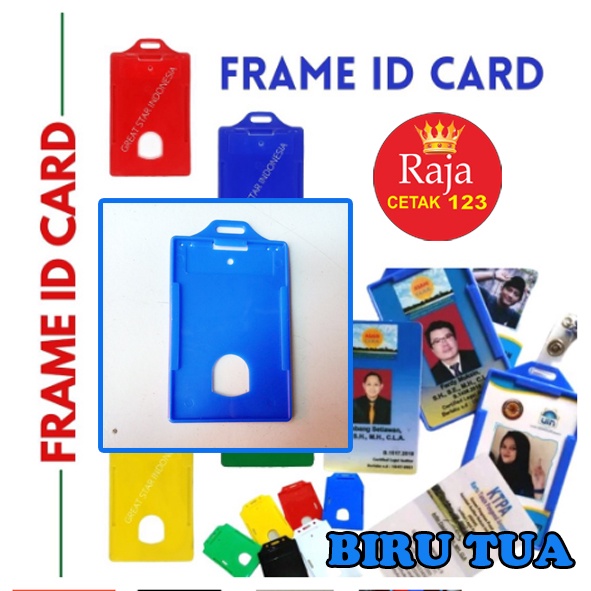 

KOTAK ID CARD/FRAME ID CARD WARNA BIRU TUA TEMPAT ID CARD HOLDER ECERAN/PCS